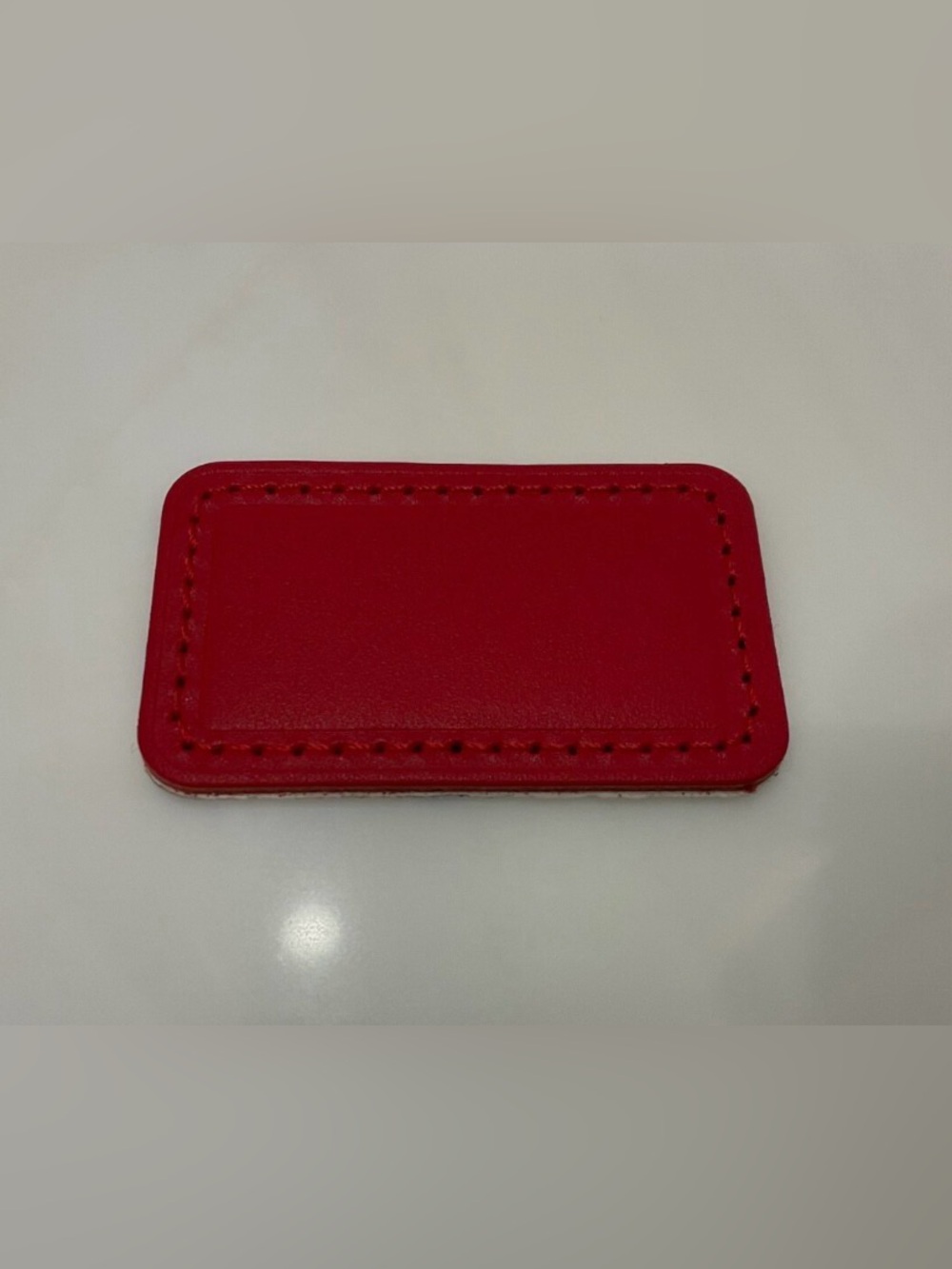 NEW Tumi Large 2-1/4” x 1-3/8” Leather Monogram Patch - DARK RED color